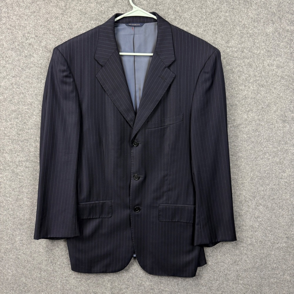 Brooks Brothers Golden Fleece Mens Navy Blue Pinstripe Wool Suit Jacket USA Made